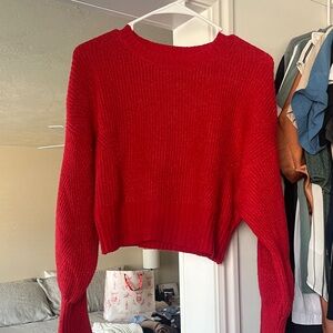 Altar'd State Vibrant Red Crew Neck Sweater